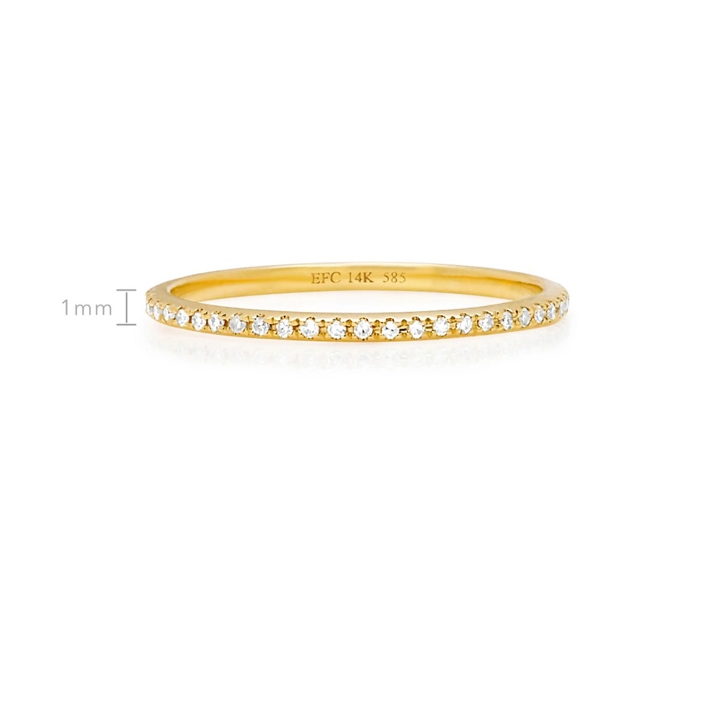 EF Collection 14k Yellow Gold Diamond Eternity Band